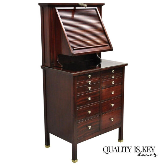 Mahogany Genothalmic Cabinet by General Optical Co Roll Top Medical Work Desk