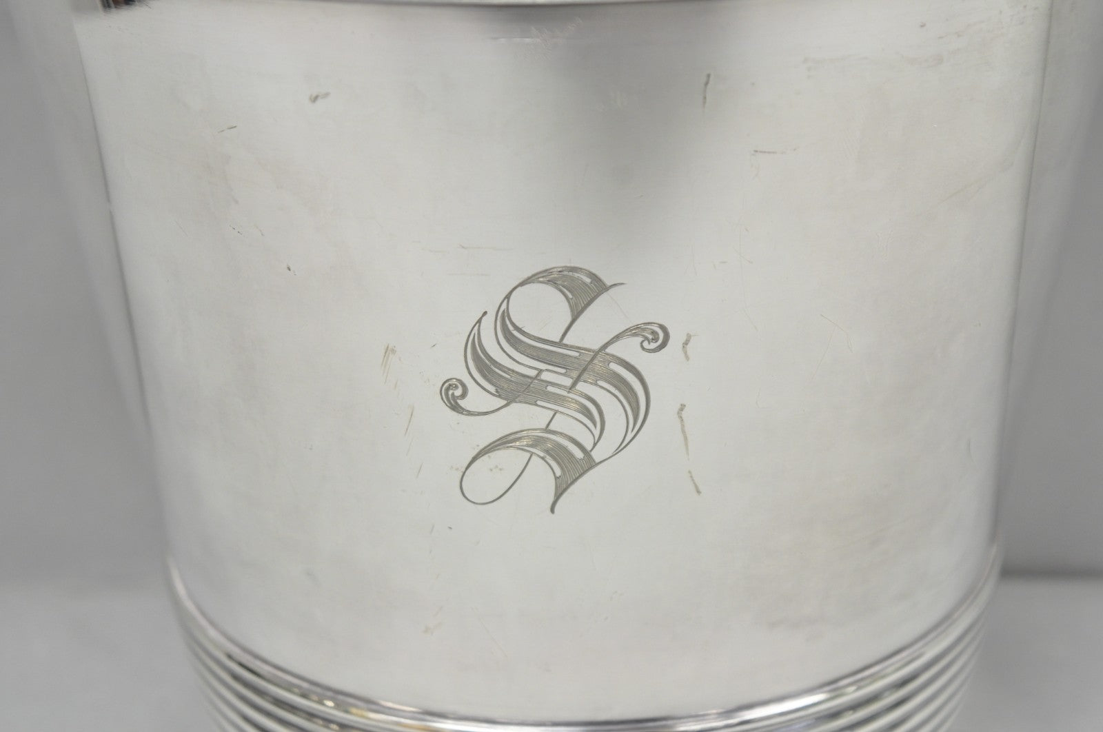 International Wilcox English Regency Silver Plated Champagne Ice Bucket "S" Mono