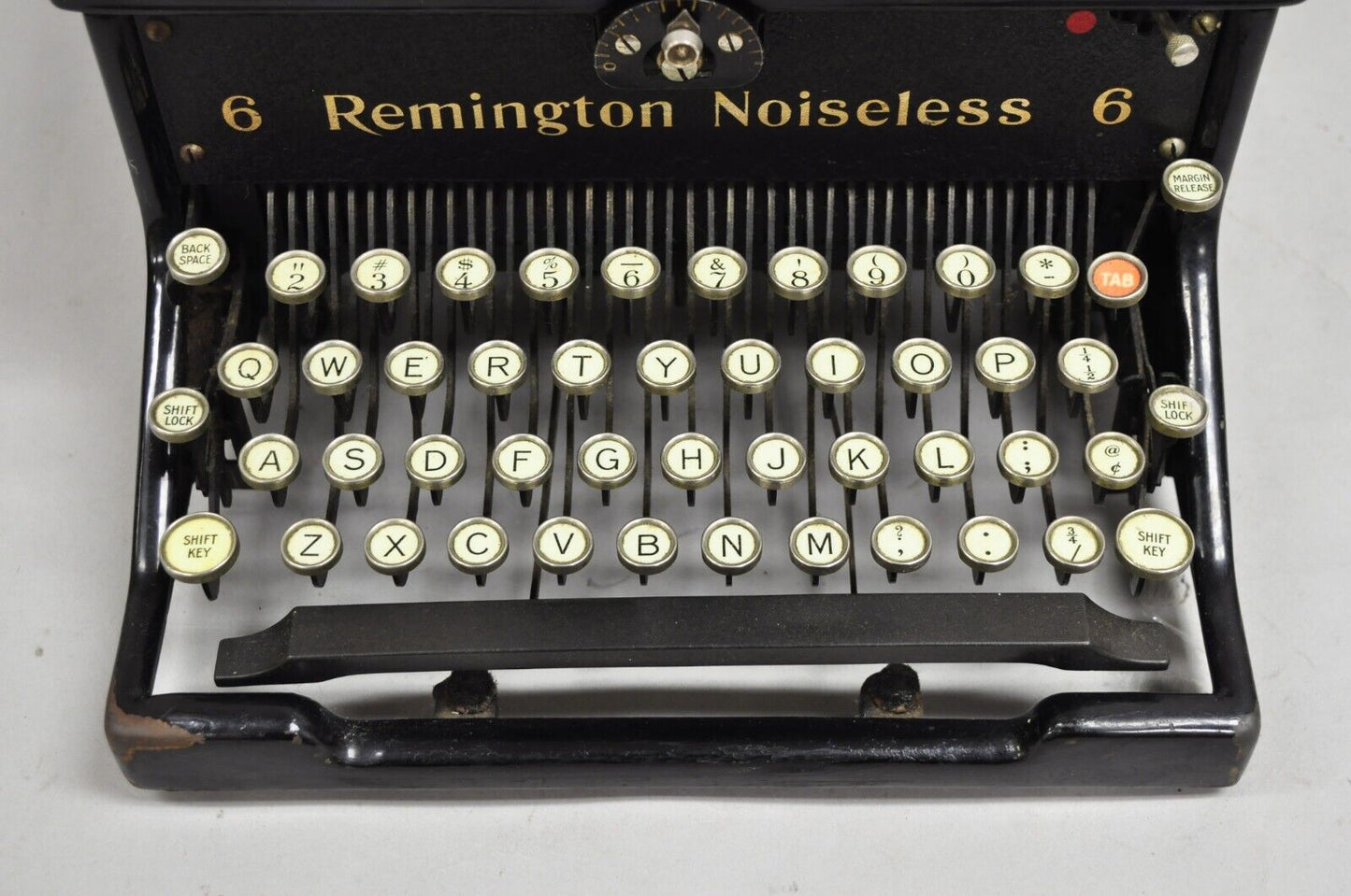 Antique 1930s Remington Noiseless Model 6 Black Typewriter