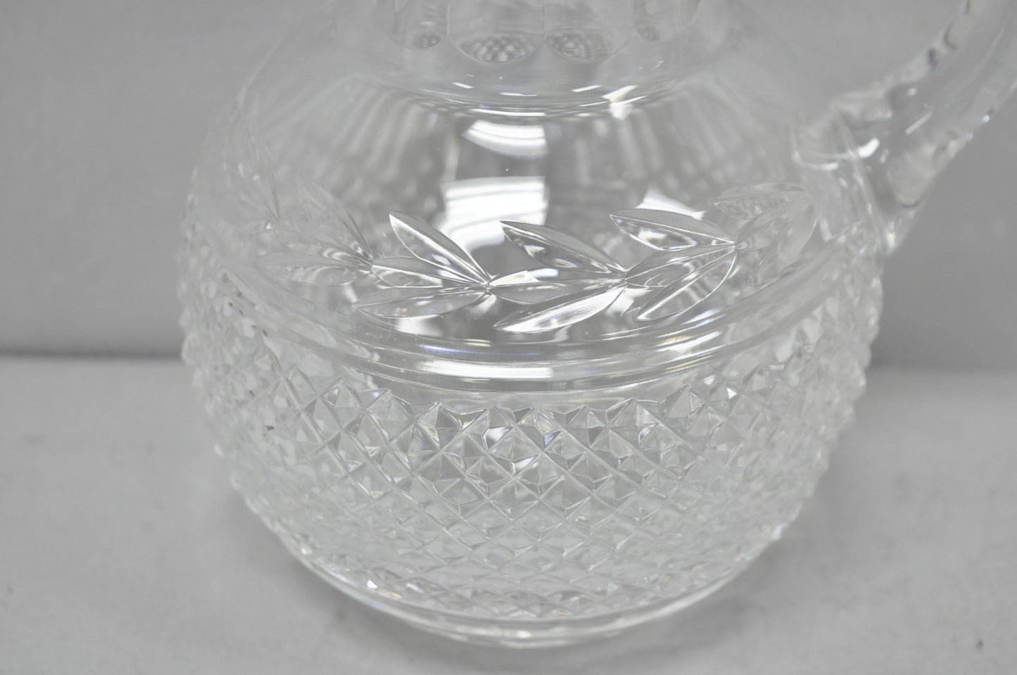 Vintage Victorian Style Leah Pattern Cut Crystal Glass Water Pitcher by Galway