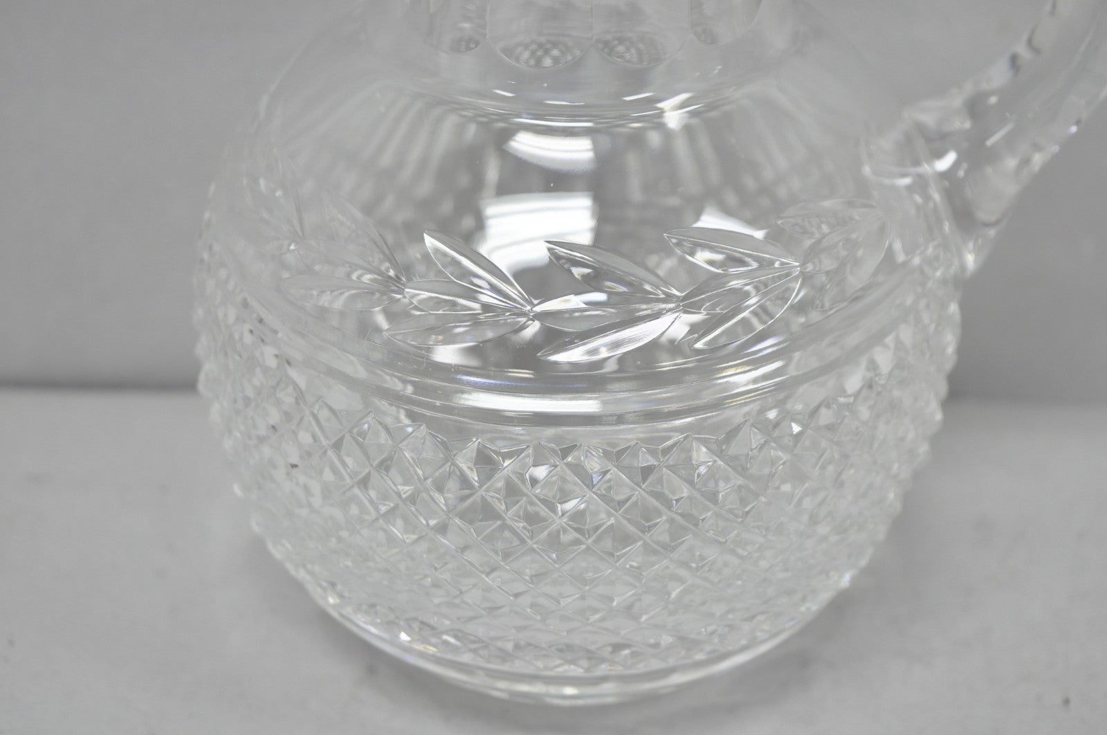 Vintage Victorian Style Leah Pattern Cut Crystal Glass Water Pitcher by Galway