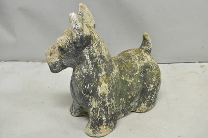 Vintage Scottish Terrier Scotty Dog 12" Small Cast Stone Concrete Garden Figure