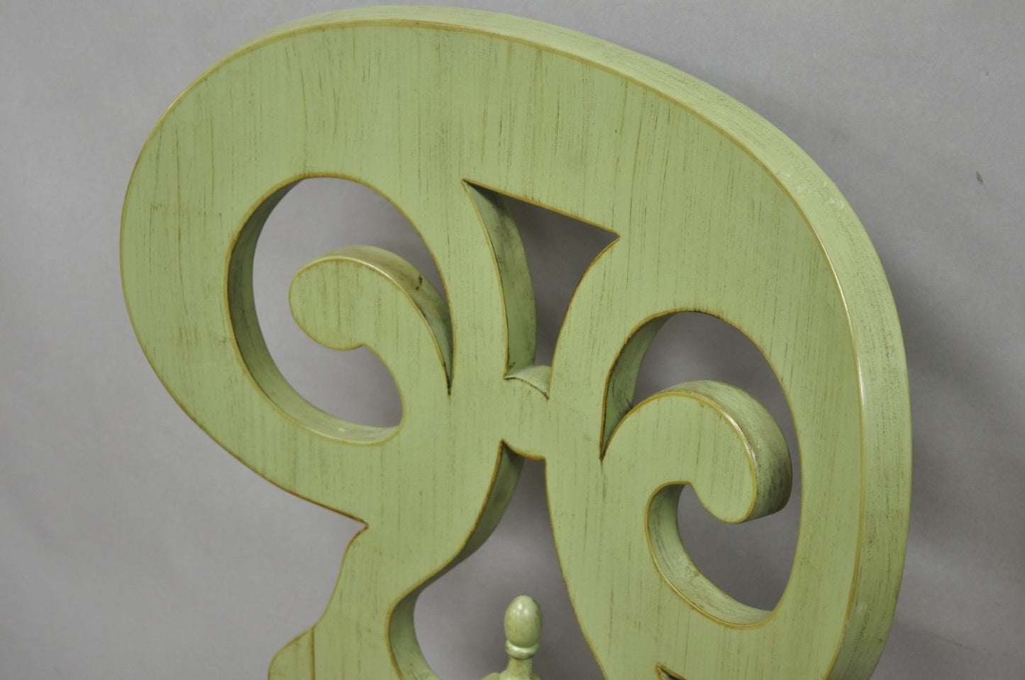 Contemporary Regency Style Red Green Yellow Scroll Back Dining Chairs - Set of 8