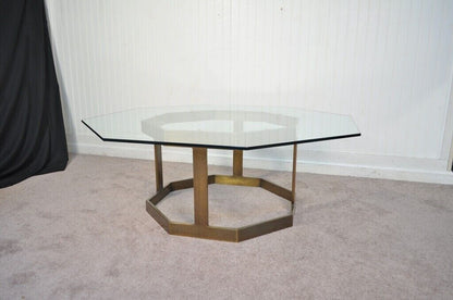 Vintage Mastercraft Hollywood Regency Brass Plated & Glass Coffee Table