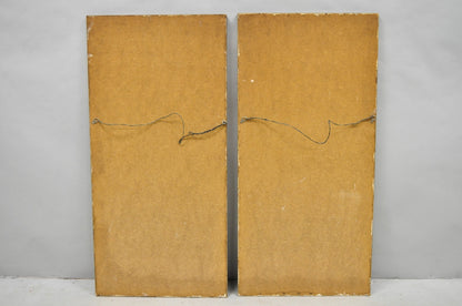 Vintage Chinoiserie Gold Hand Painted Chinese Vase Wall Panel Plaque - a Pair