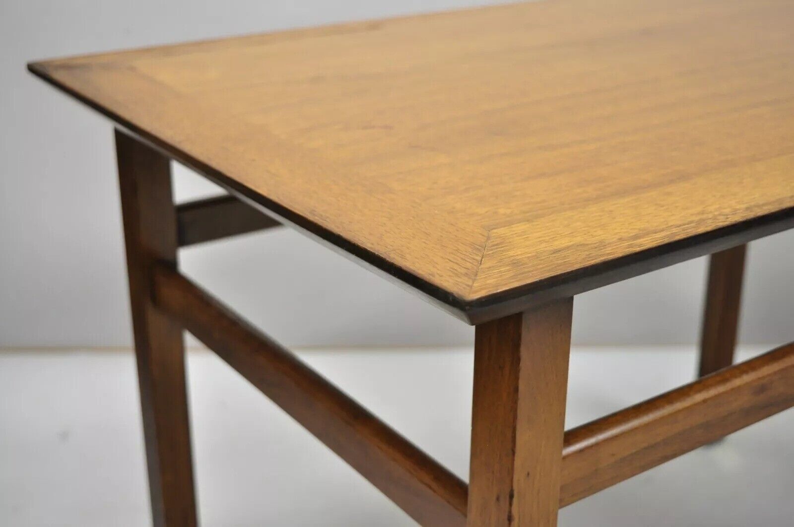 Mid Century Modern Walnut & Brass American of Martinsville End Tables - a Pair