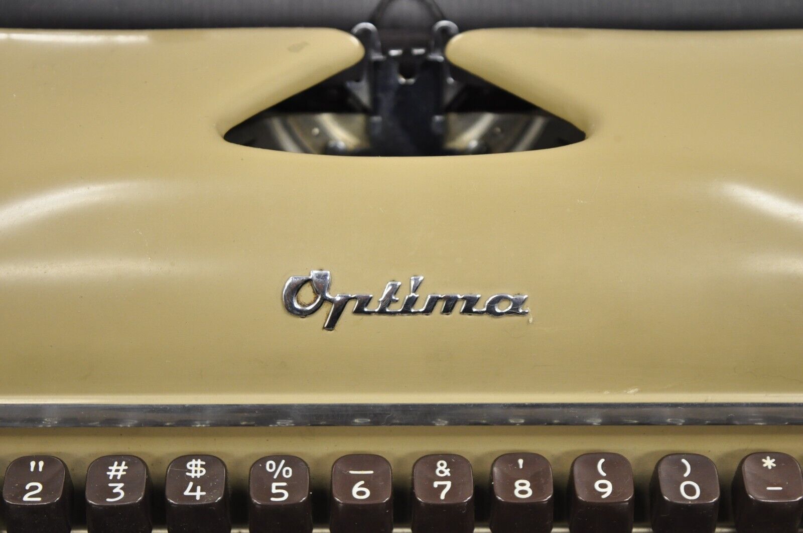 Vintage Elite 3 Optima Retro Metallic Green Portable Manual Typewriter in Case