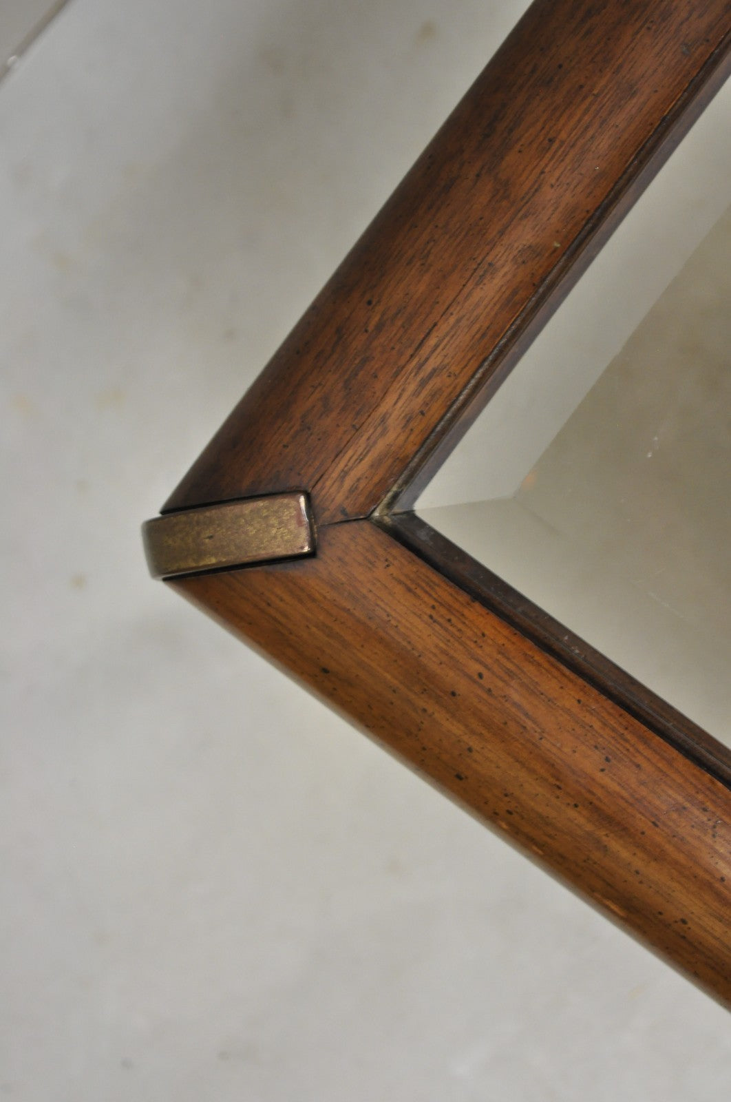 Vintage Lane Mid Century Modern Sculpted Brass Metal Wood Glass Top Coffee Table