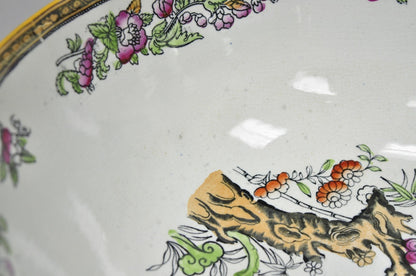 Antique Edge Malkin & Co Indian Tree English Transferware Porcelain Serving Bowl