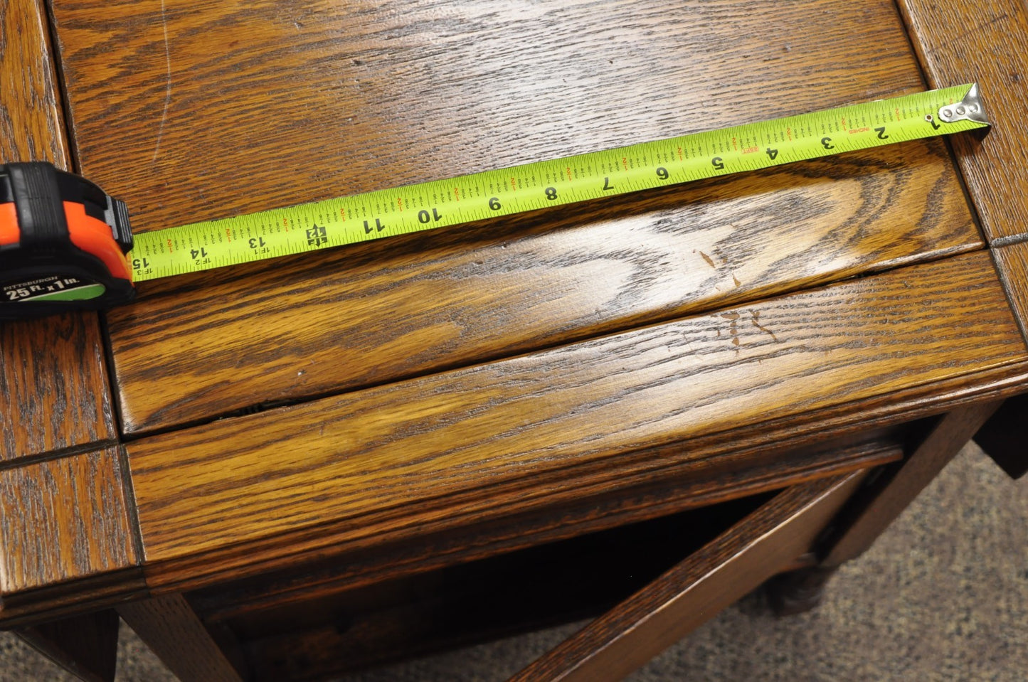 Antique Arts & Crafts Oak Wood Rolling Bar Cart Liquor Cabinet by Lammert's