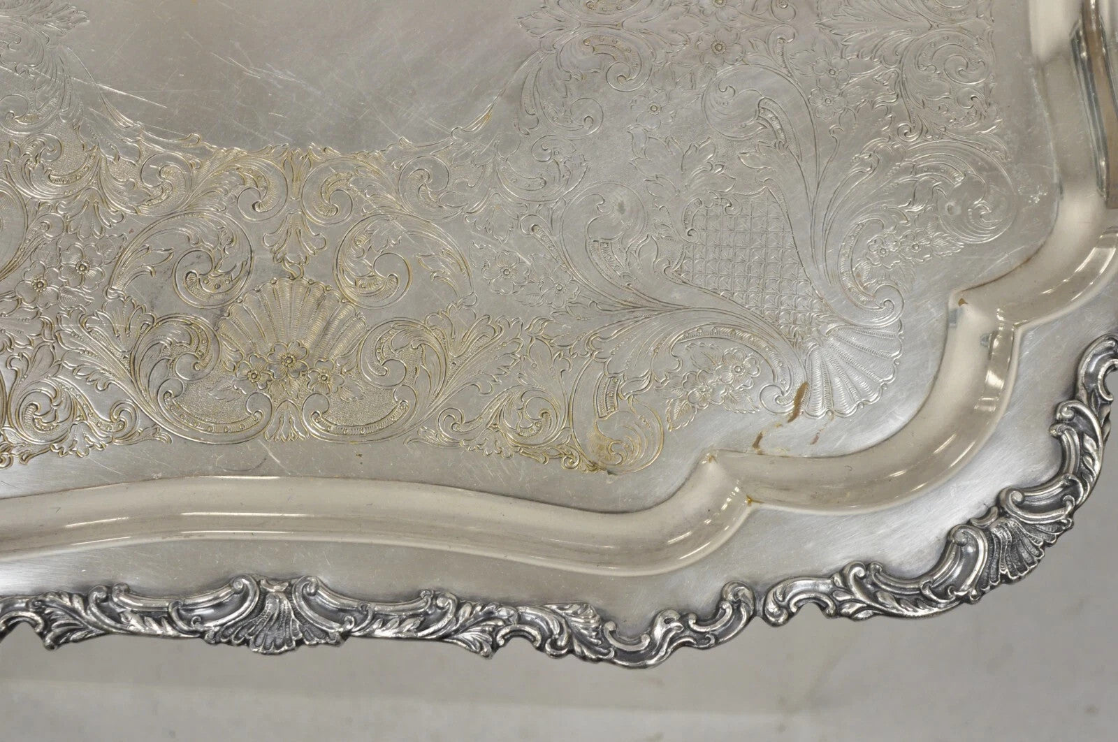 Vintage Community Ascot Sheffield Large Victorian Silver Plated Platter Bar Tray