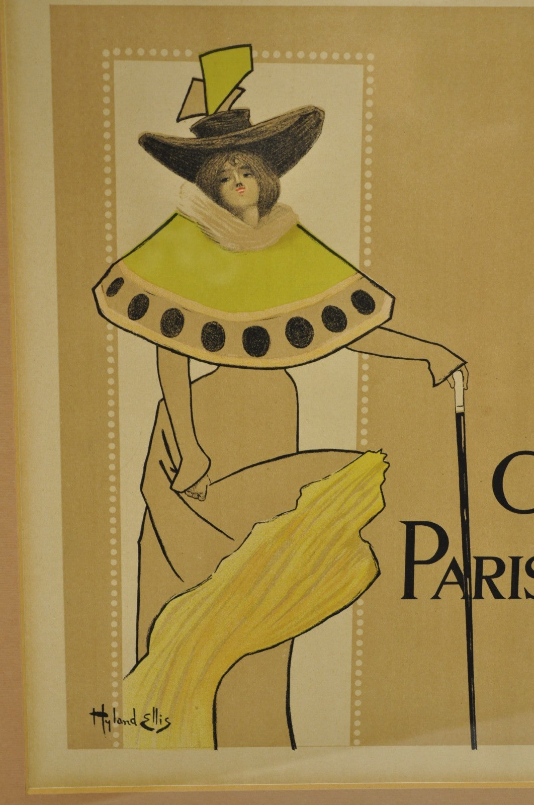 Hyland Ellis "The Gay Parisienne" Framed Lithograph Print Les Maitres de lAffice
