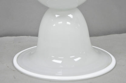Vintage Italian Murano Mid Century Modern White Glass Handkerchief Table Lamp