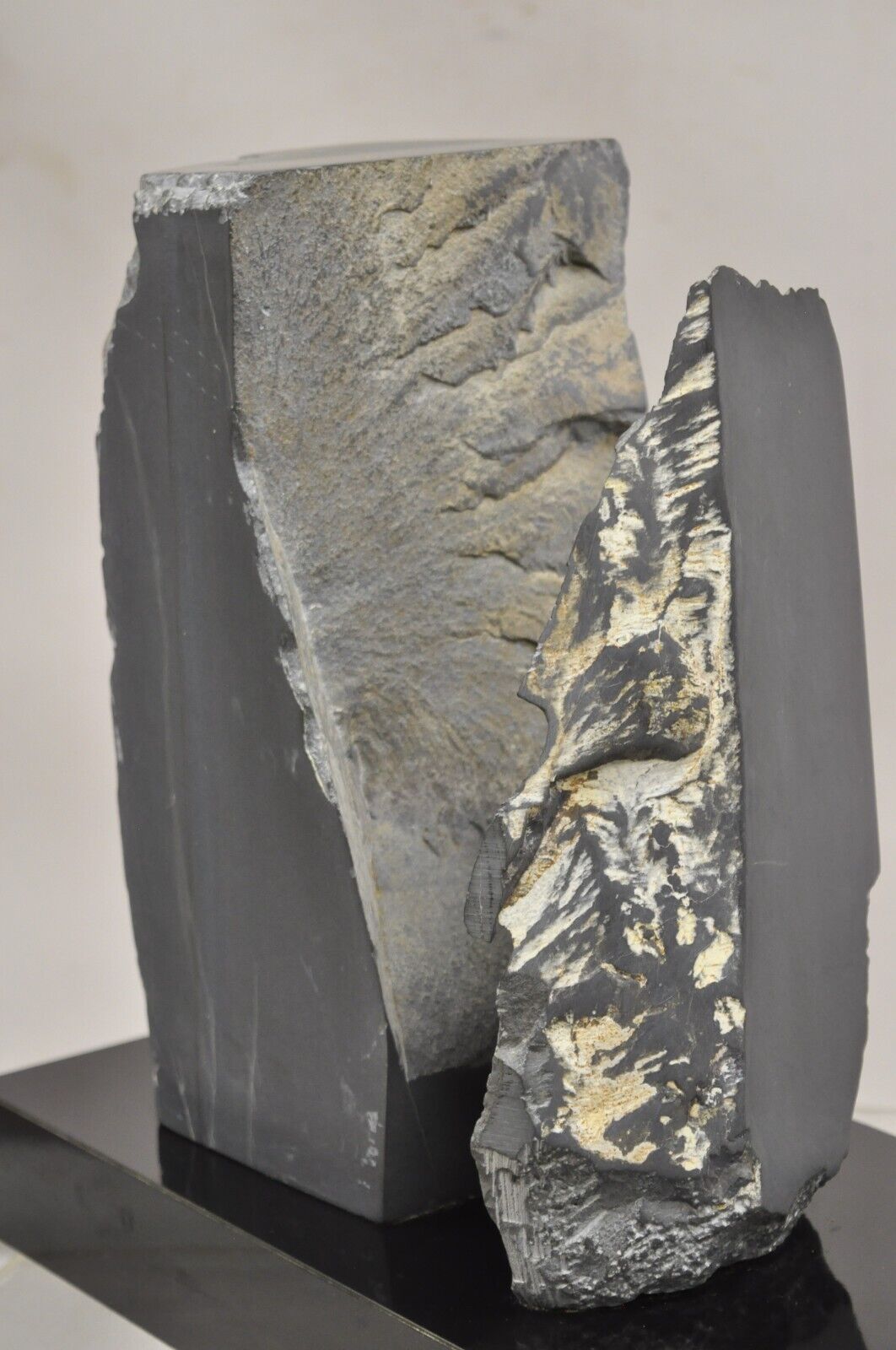 Naomi Feinberg "Fractured Planet" Gray Stone Abstract Modern Sculpture