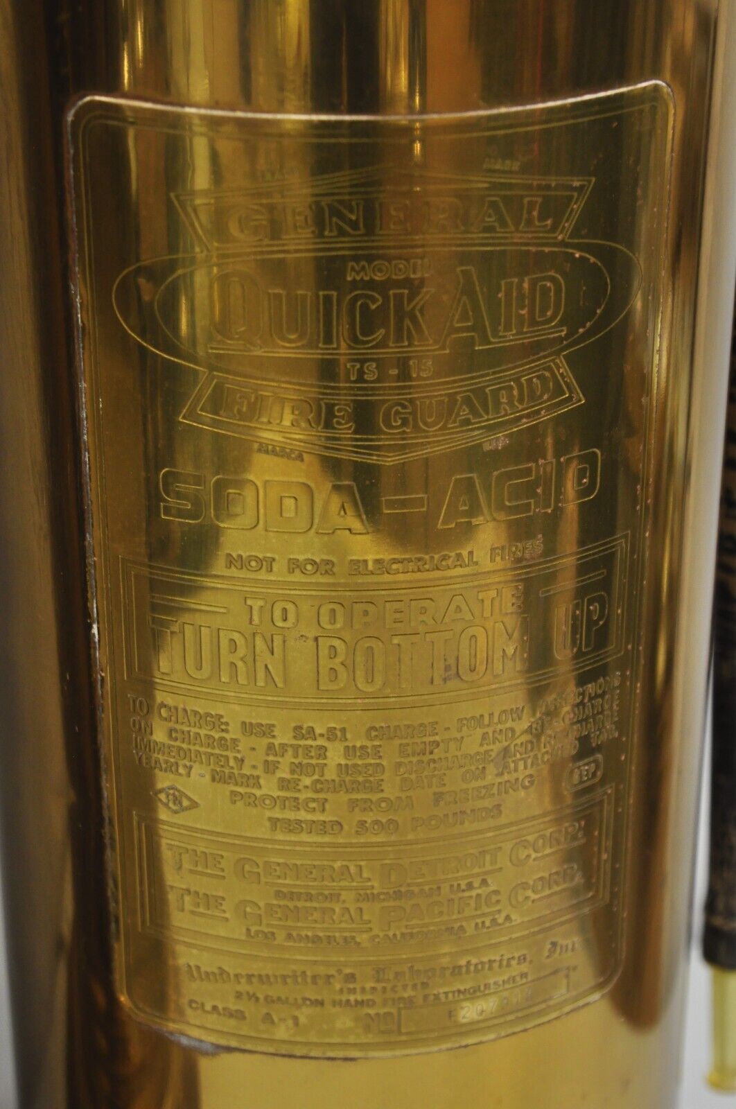 Antique Art Deco Brass Fire Extinguisher Converted Table Lamps - a Pair