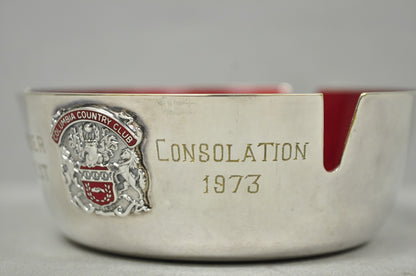 Vintage Reed & Barton 22 Silver Plated Red Enamel Columbia Country Club Ashtray