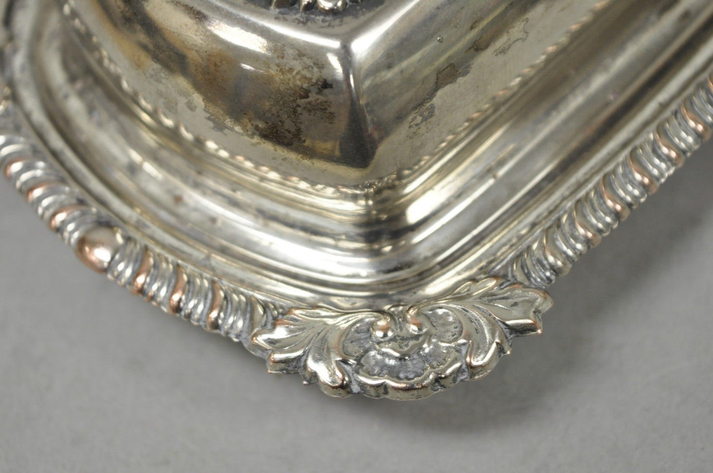 Vintage Victorian Silver Plated Repousse Covered Butter Dish w/ Glass Liner