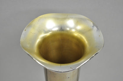 Vintage Federal Silver Co Art Nouveau Silver Plated 15" Fluted Trumpet Vase