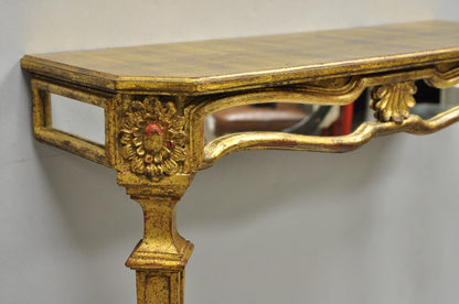 Vintage Italian Venetian Hollywood Regency Gold Gilt Small Wall Console Table