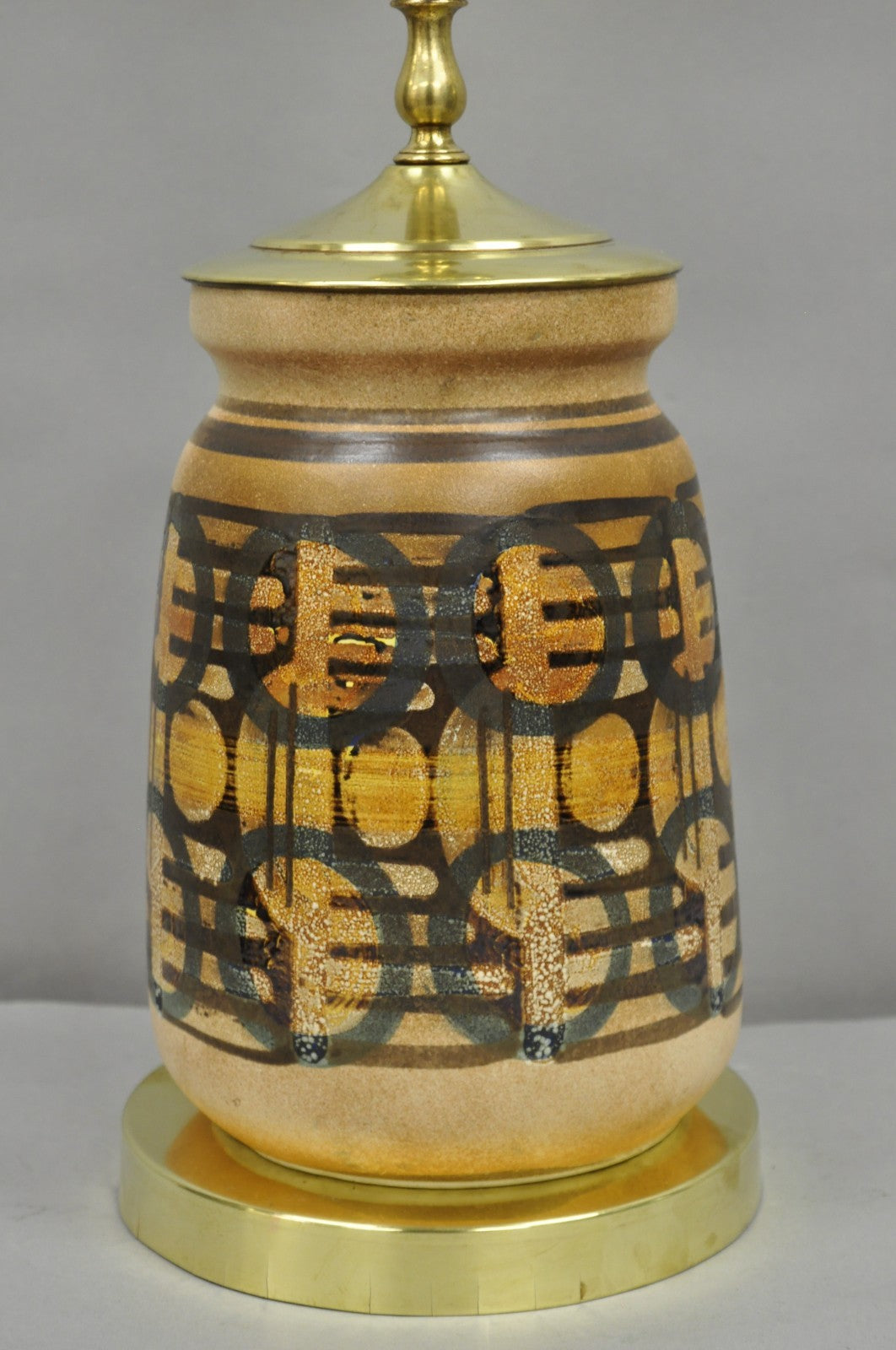 Vintage Mid Century Modern Lapid Pottery Israel Ceramic Vase Table Lamp