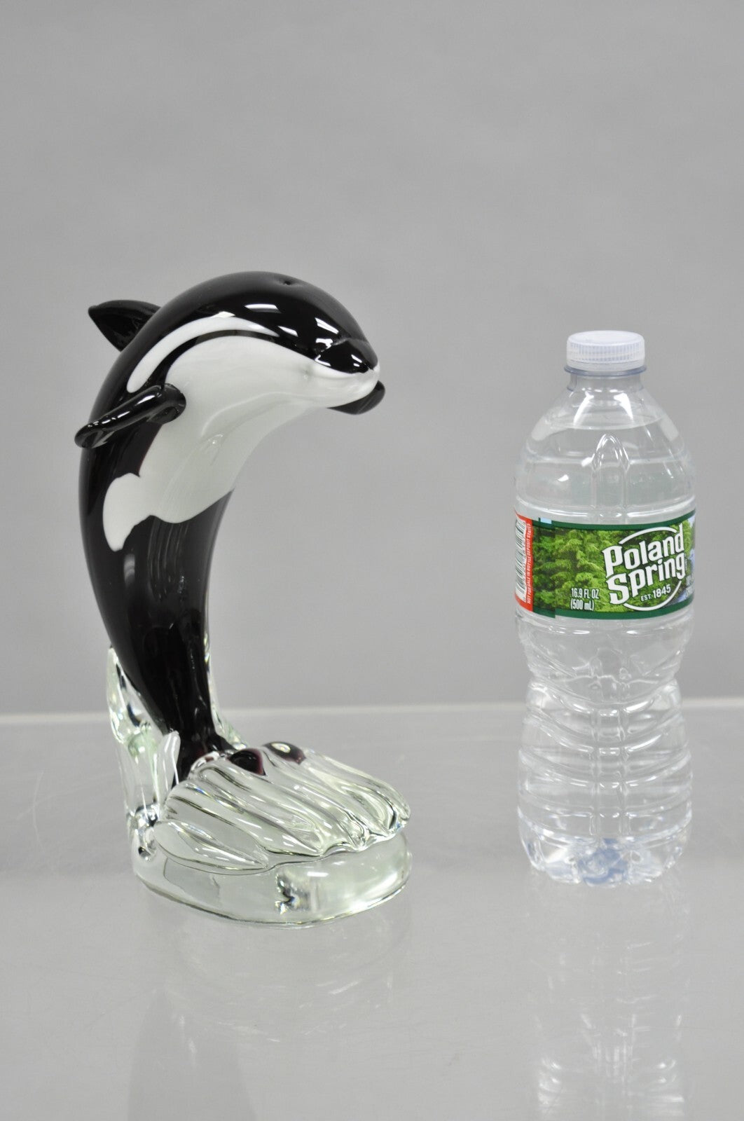 Vinci by Dynasty Glass 9" Modern Orca Killer Whale Sculpture