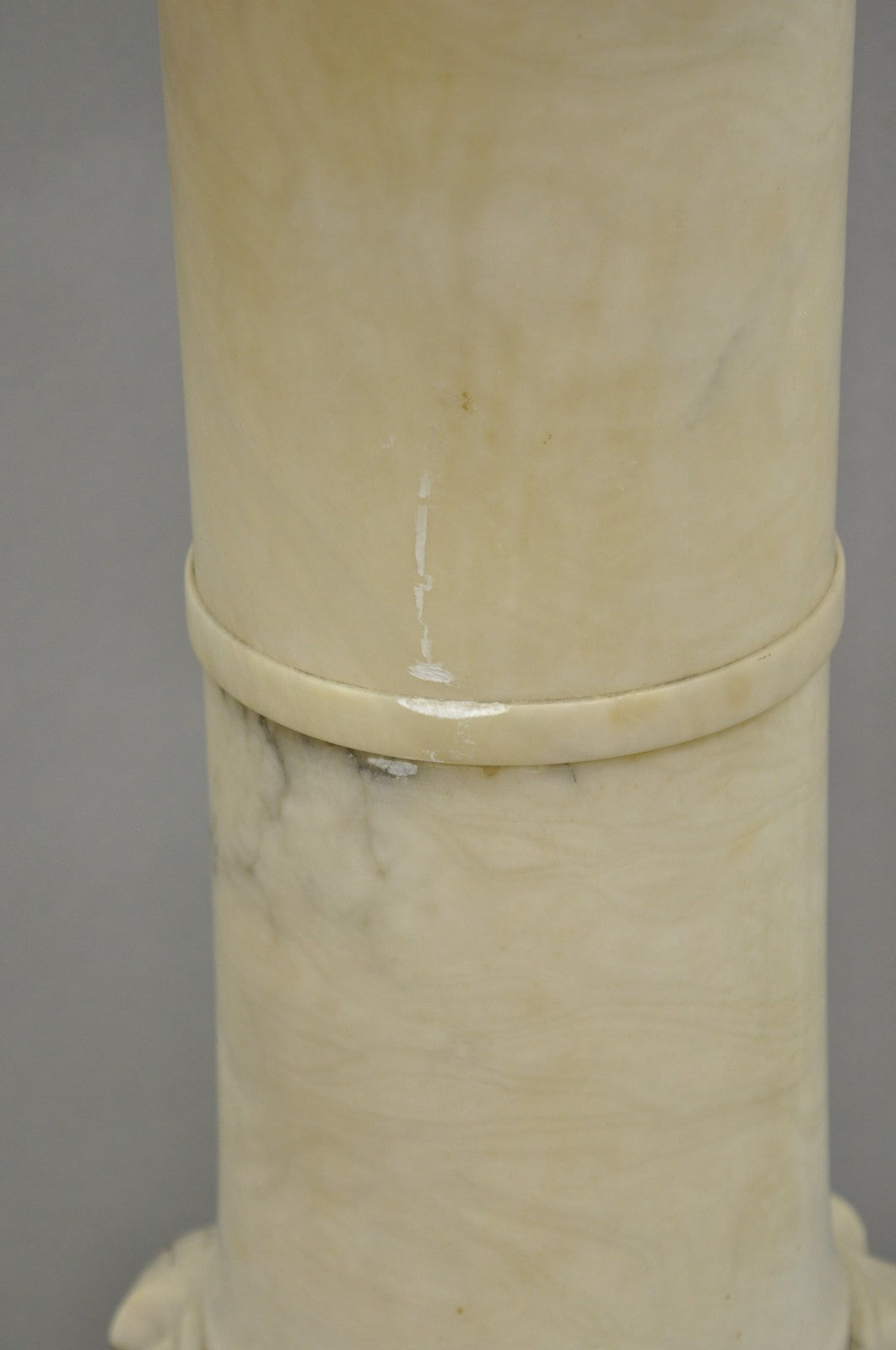 Antique Italian Classical Carved Marble Column Empire Pedestal Bust Stand