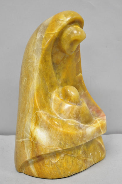 Vintage Seymour Shuren Modern Carved Alabaster Mother & Child Figure Sculpture