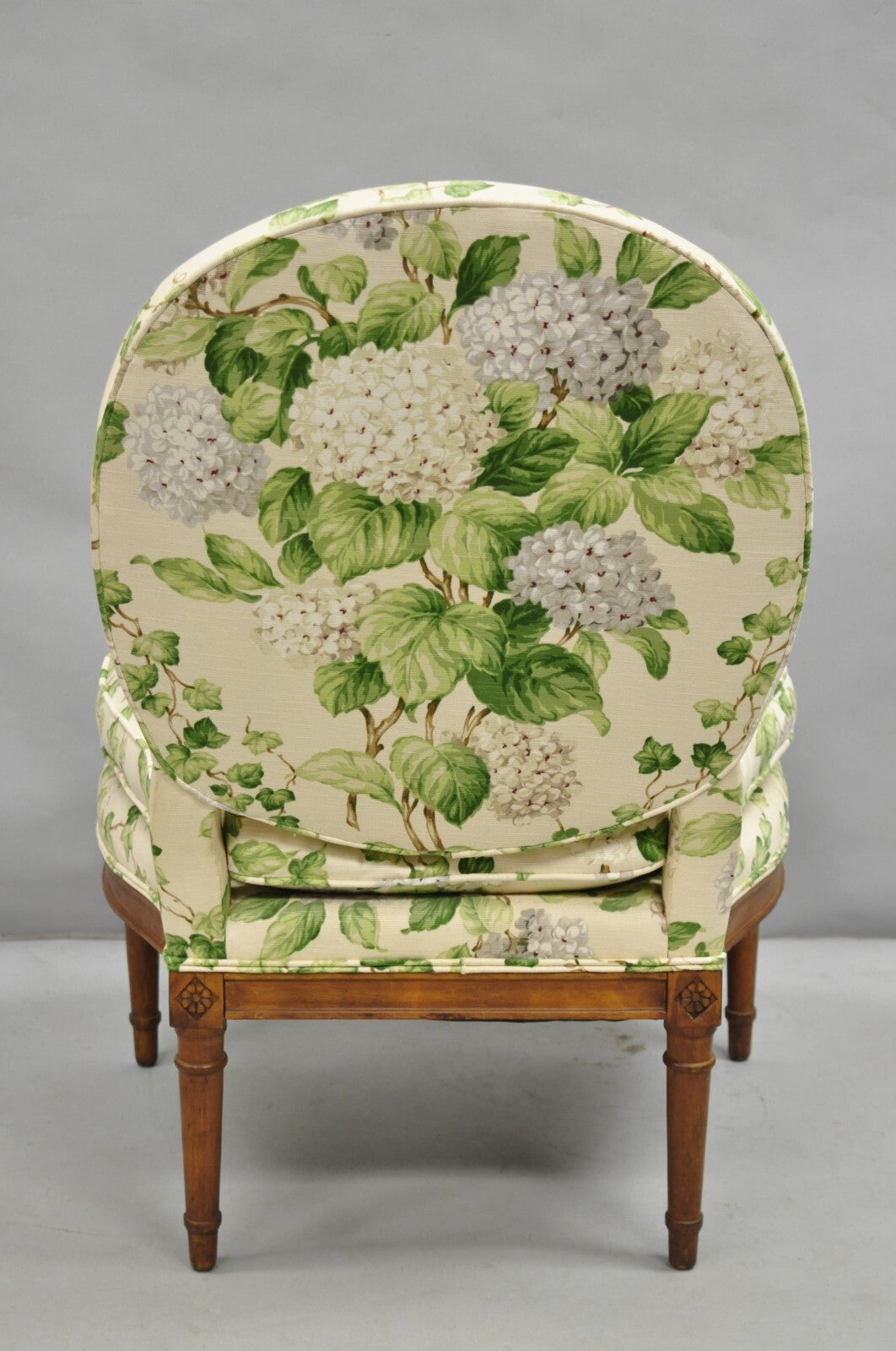 Antique French Country Louis XVI Style Walnut Boudoir Slipper Lounge Chair