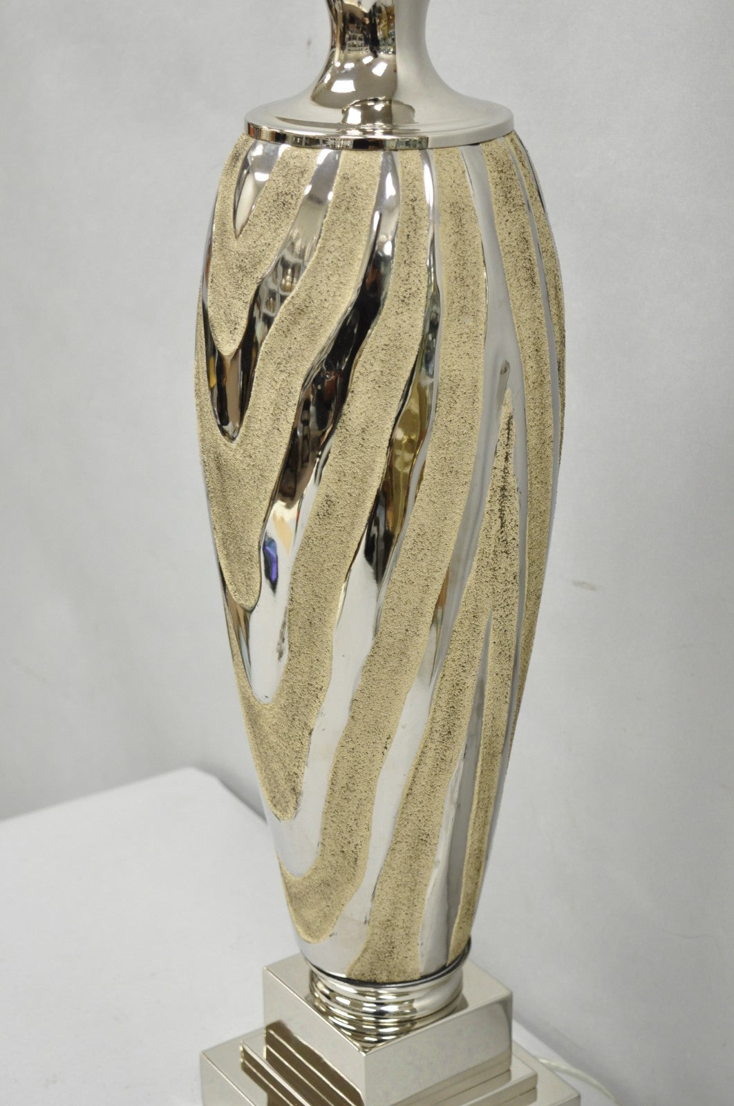 Contemporary Modern Silver & Gold Ceramic "Allegheny" Table Lamp by Uttermost