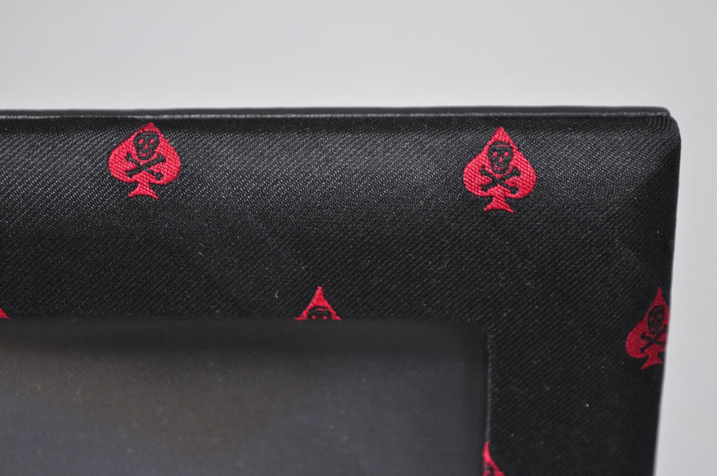 Ralph Lauren Ealing Skull and Spade Black & Red Fabric 4x4 Photo Picture Frame