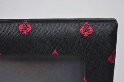Ralph Lauren Ealing Skull and Spade Black & Red Fabric 4x4 Photo Picture Frame