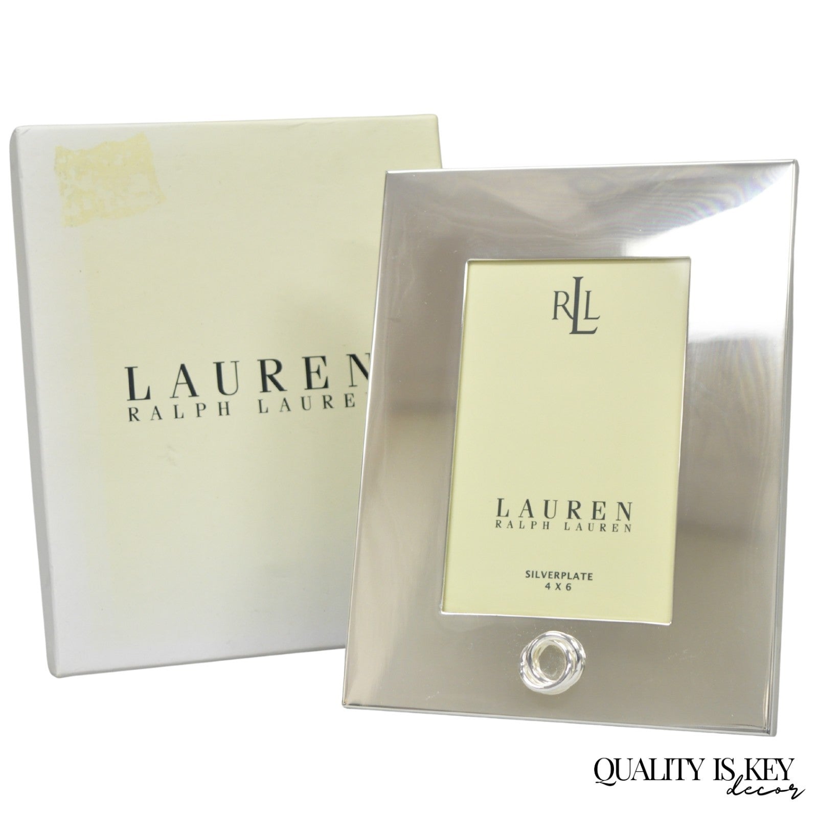 Lauren Ralph Lauren "Vows" Silver Plated 4x6 Wedding Photo Picture Frame