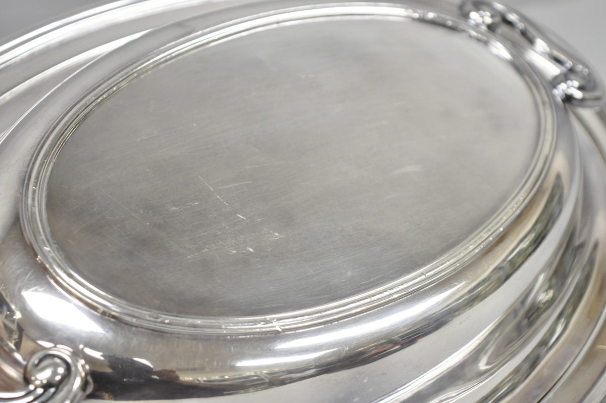 Vintage Wallace N6706 Silver Plated Large Oval 15" Covered Serving Dish