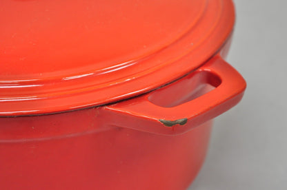 Martha Stewart Collection Red Cast Iron Dutch Oven Covered Pot