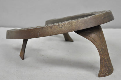 Antique Victorian Metal "Rest Your Feet Here" Cowboy Horseshoe Footstool Stool