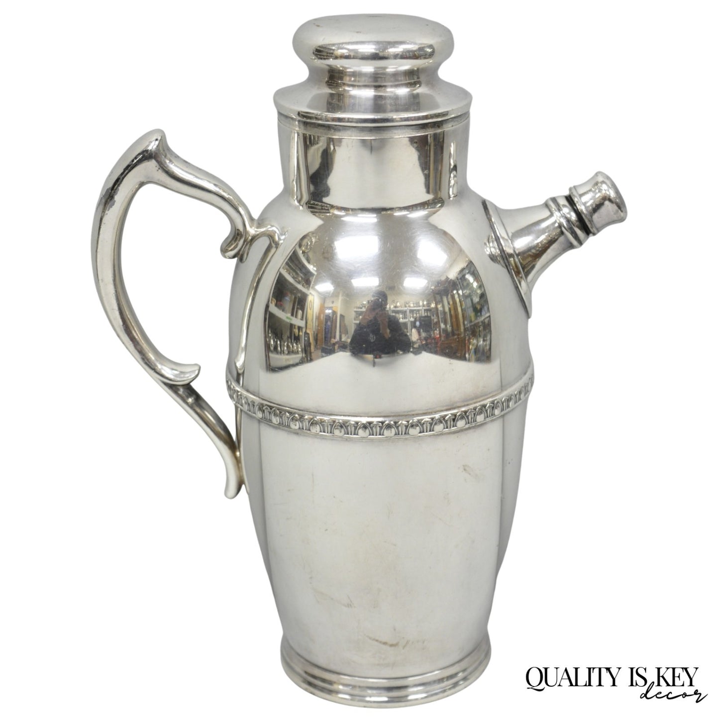 Vintage Art Deco Silver Plated Martini Cocktail Shaker Pitcher by Poole 2601