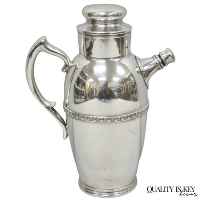 Vintage Art Deco Silver Plated Martini Cocktail Shaker Pitcher by Poole 2601