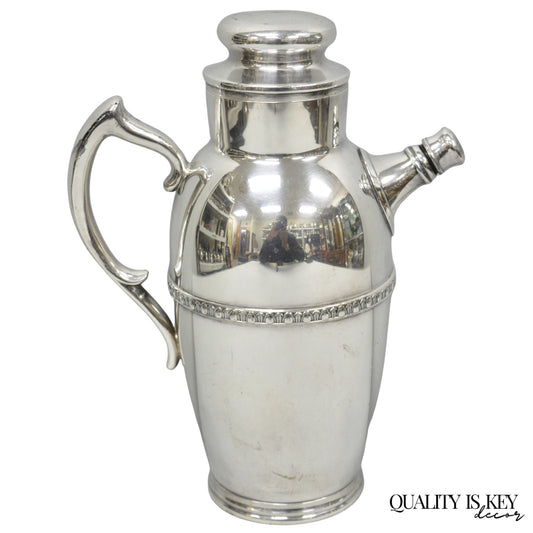Vintage Art Deco Silver Plated Martini Cocktail Shaker Pitcher by Poole 2601