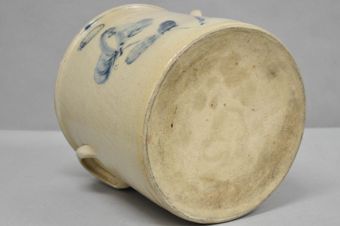 Antique A.E. Smith & Sons Cobalt Blue Painted Flower 3 Gallon Stoneware Crock