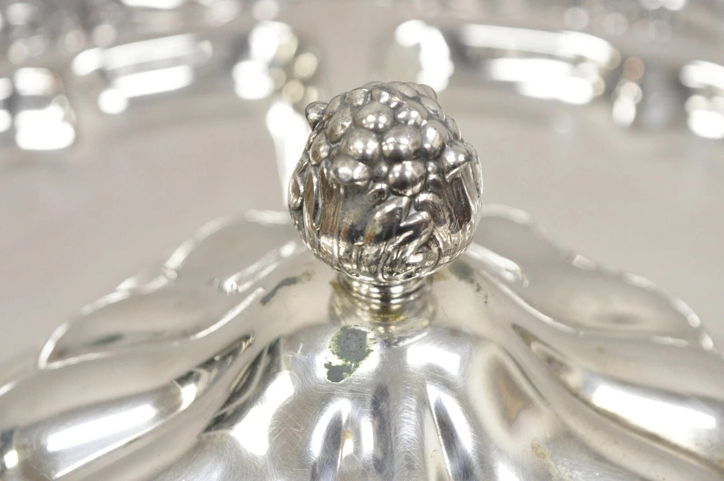 Vintage English Victorian Silver Plated Revolving Vegetable Serving Platter Tray