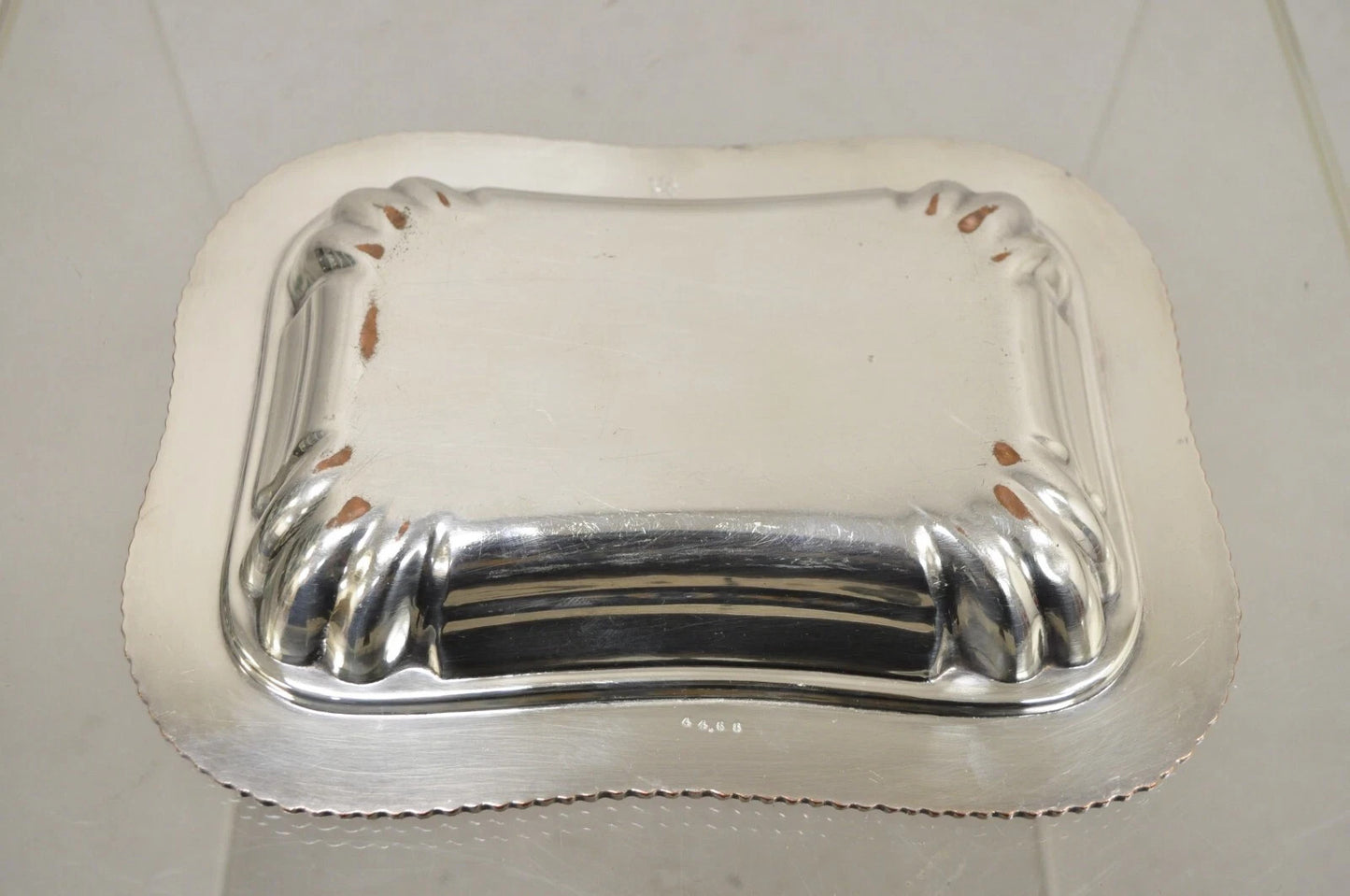 Vintage English Regency Silver Plated Covered Vegetable Serving Platter Dish