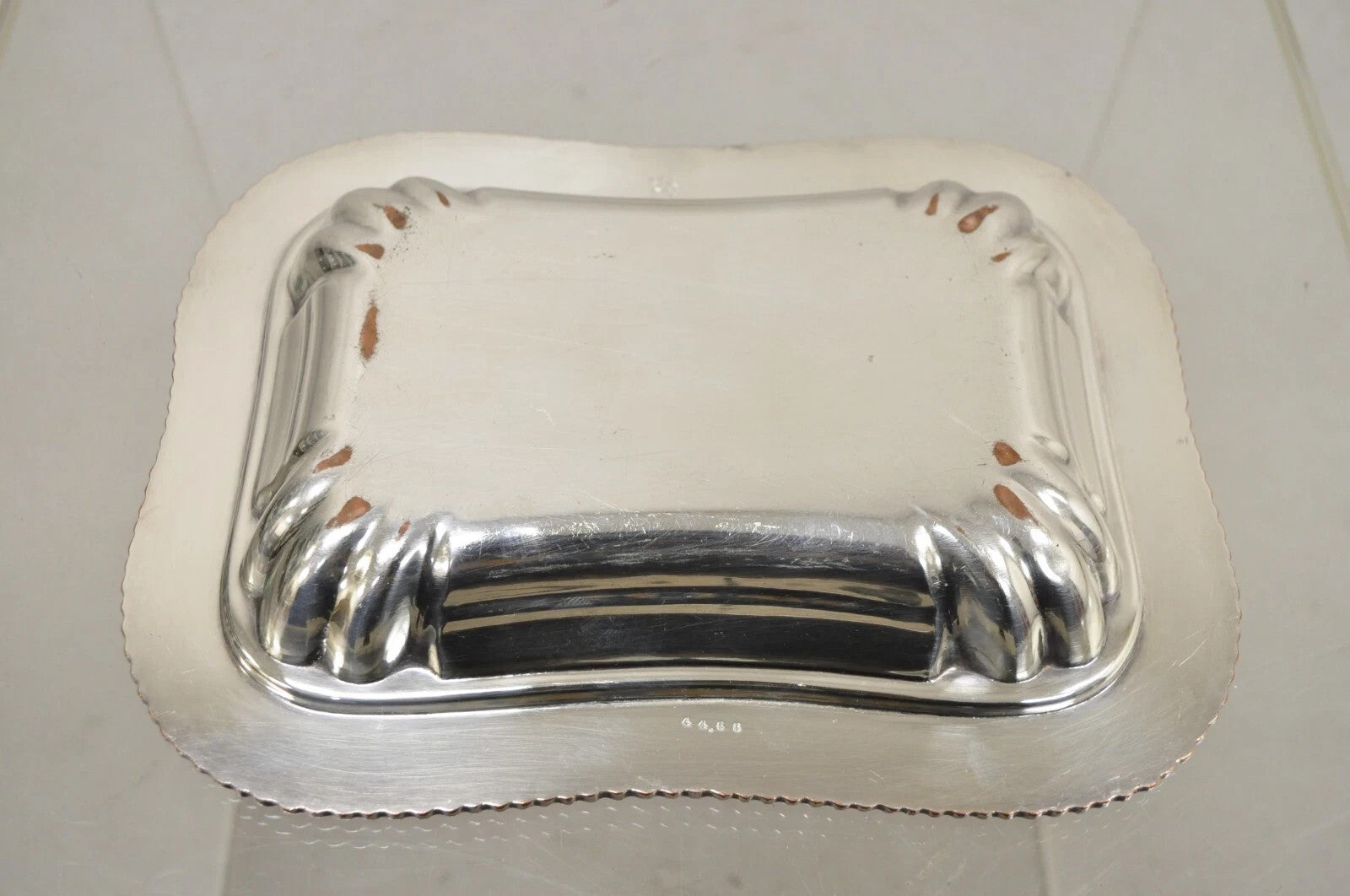 Vintage English Regency Silver Plated Covered Vegetable Serving Platter Dish
