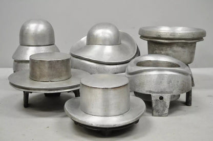 Vintage Vogue New York Aluminum 22 450 Woman's Hat Block Mold Form Millinery D
