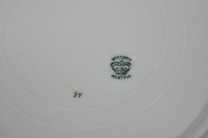 (12) Victoria Carlsbad Austria 8 3/8" Porcelain Fish Plates & Gravy Sauce Boat