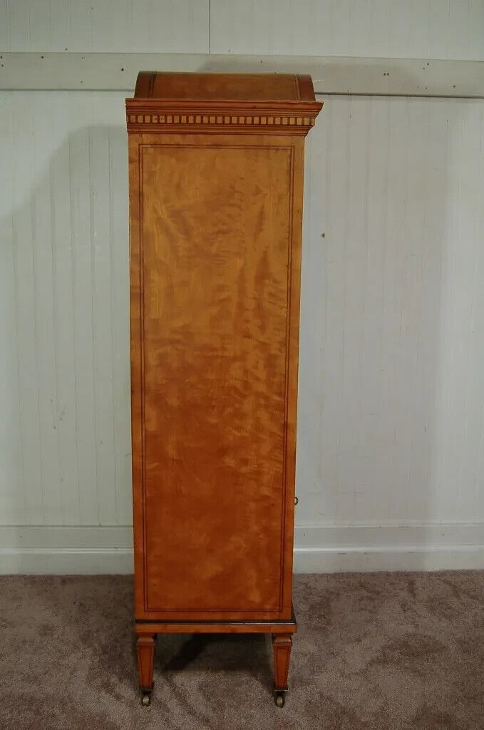 Antique Satinwood Inlaid French Adams Sheet Music Cabinet Display Curio