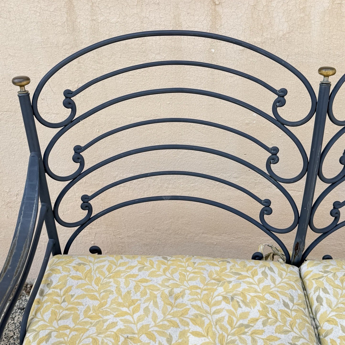 Contemporary Scrolling Wrought Iron Patio Loveseat & Arm Chair Set - 4 pcs