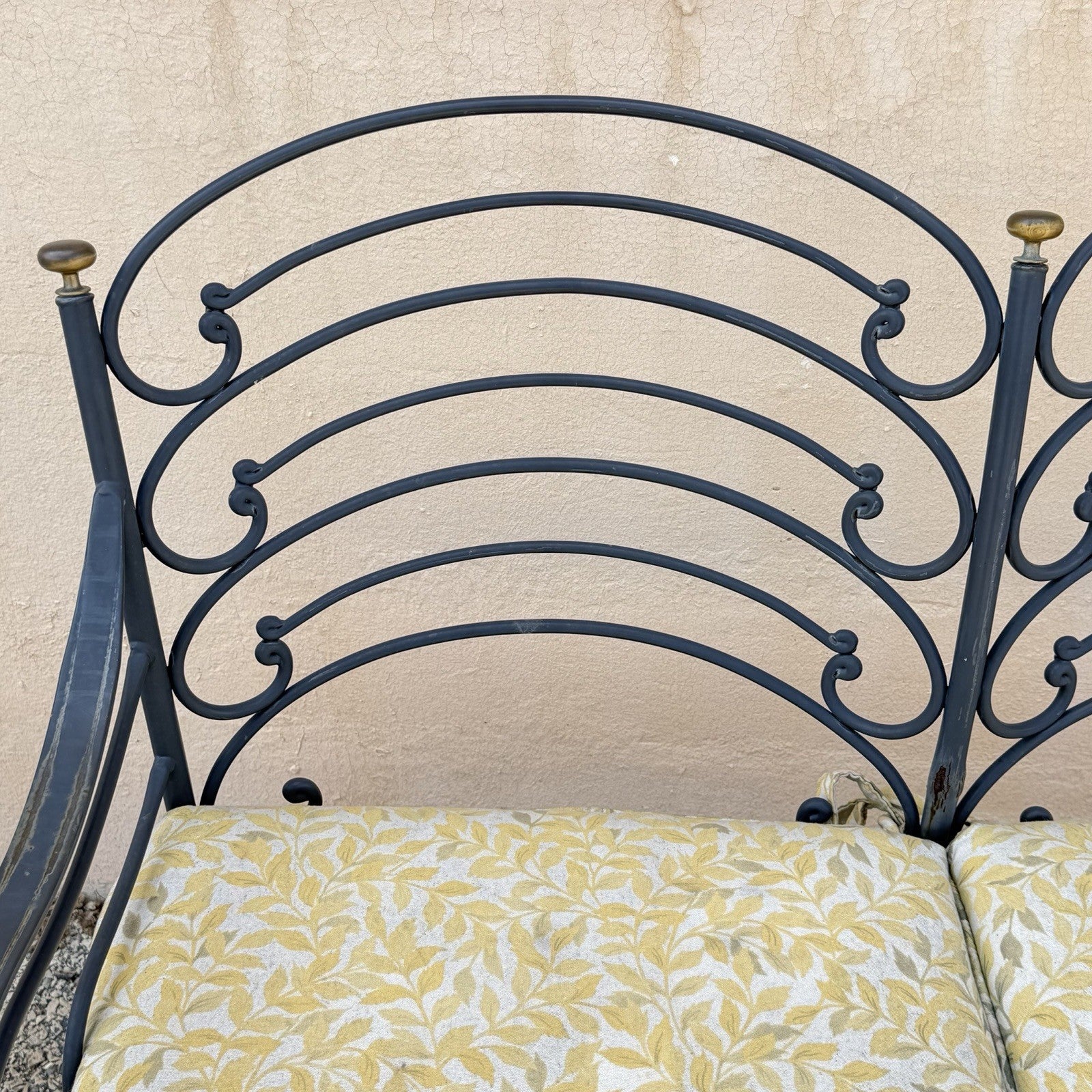Contemporary Scrolling Wrought Iron Patio Loveseat & Arm Chair Set - 4 pcs