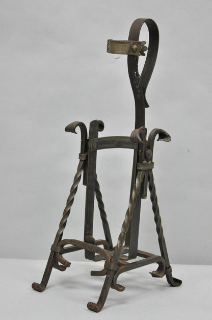 Antique German Arts & Crafts Wrought Iron Asbach Uralt 3 L Brandy Pourer Server