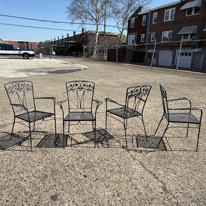 Salterini Style Wrought Iron Garden Patio Dining Set by Florentine Craft Studio