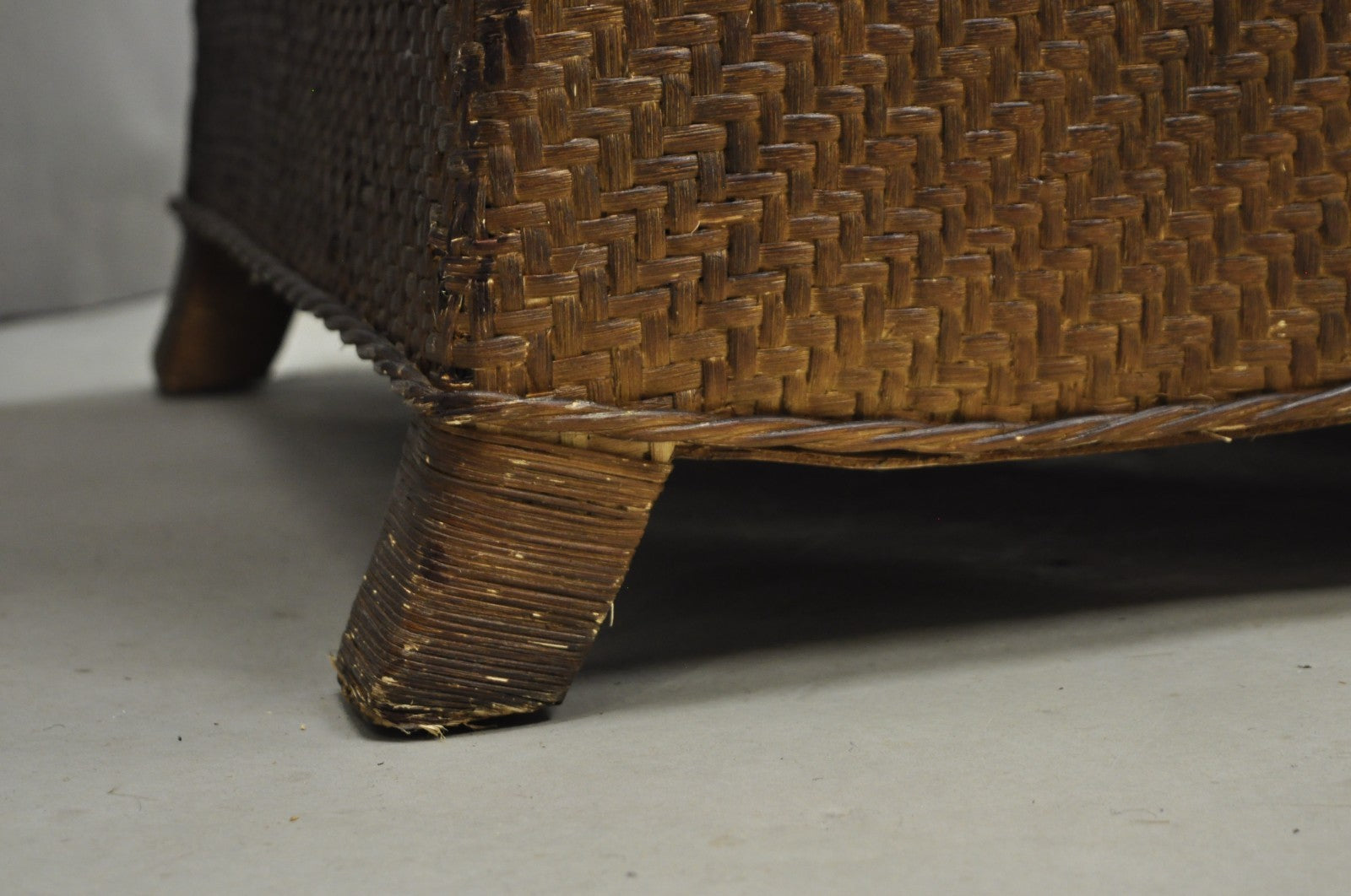 Mark Hampton Collection Hickory Chair Wicker Rattan Lounge Club Chair & Ottoman